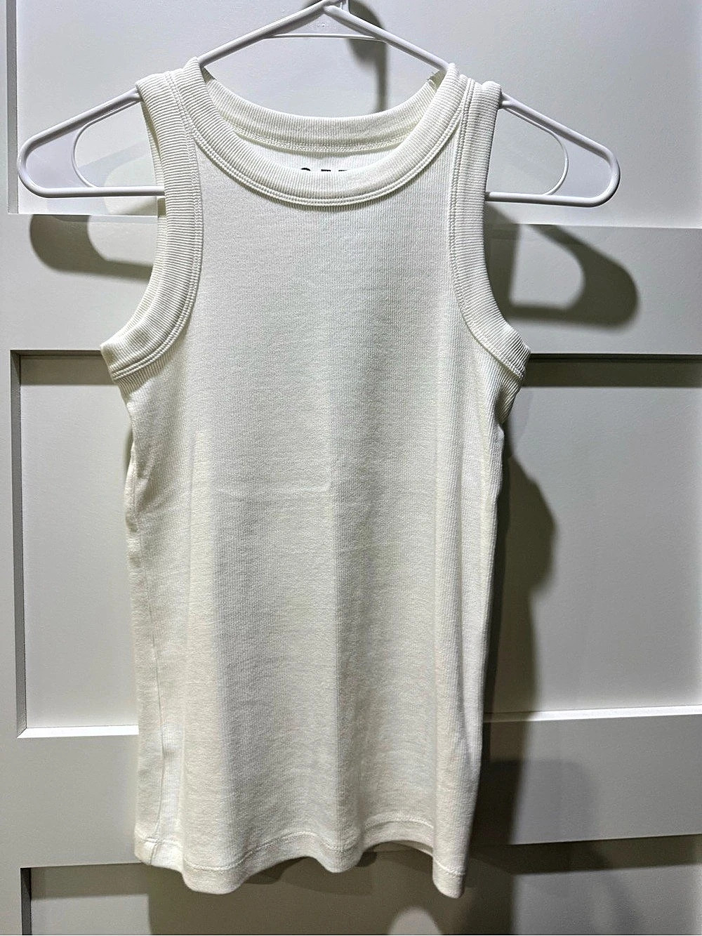 LOFT Petite Ivory Ribbed High Neck Tank Top XSP